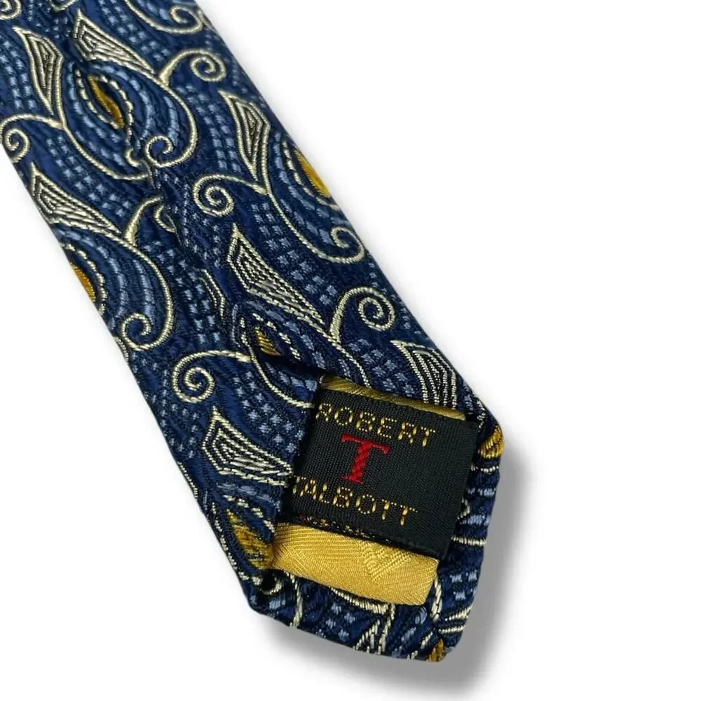 Robert Talbott Best of Class Blue and Gold Pattern Ties set hand sewn 100% silk